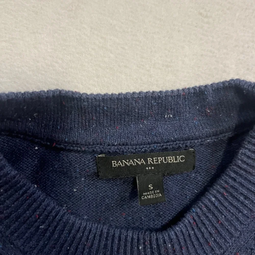 Banana Republic Sweater Men's Size Small Blue Mercantile Speckled Wool Blend